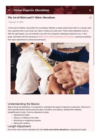 The Art of Shirts and T-Shirts Alterations