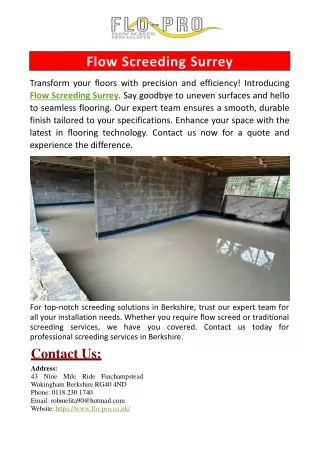 Flow Screeding Surrey