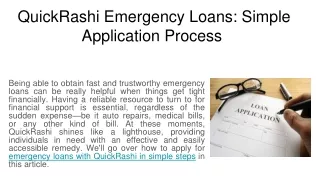 looking For loans Apply quickrashi loan service.