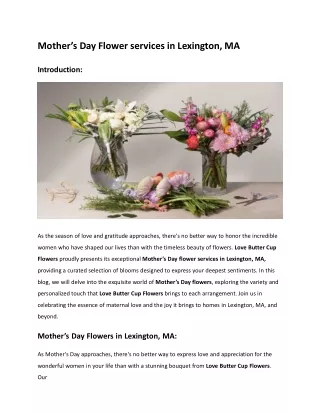 Mother’s Day Flower services in Lexington, MA