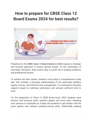 How to prepare for CBSE Class 12 Board Exams 2024 for best results