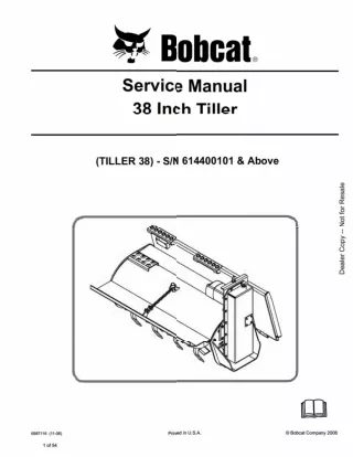 Bobcat 38 Inch Tiller Service Repair Manual SN 614400101 And Above