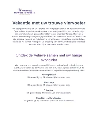 Vakantie met uw trouwe viervoeter