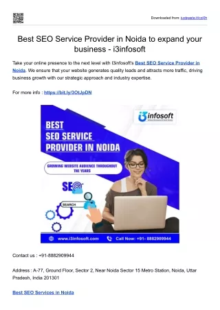 Best SEO Service Provider in Noida - i3infosoft