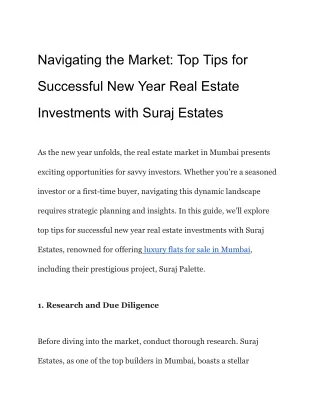 Navigating the Market_ Top Tips for Successful New Year Real Estate Investments with Suraj Estates