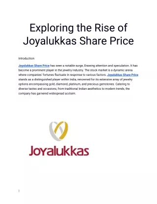 Get the Best Joyalukkas Share Price only at Planify