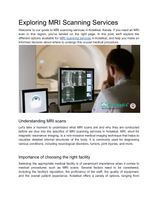 Discovering Clarity Through MRI Scanning