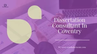 Dissertation Consultant In  Coventry