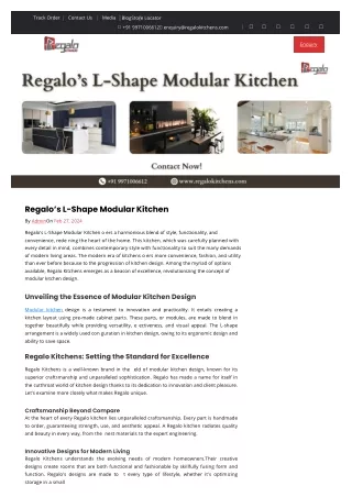 Regalo’s L-Shape Modular Kitchen