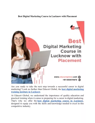 Best Digital Marketing Course in Lucknow with Placement