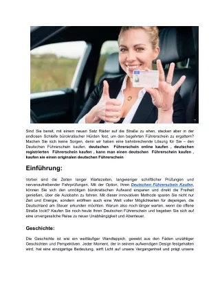 Deutschen Führerschein Online Kaufen