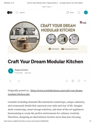 Craft Your Dream Modular Kitchen