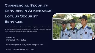 Commercial Security Services in Ahmedabad, best Commercial Security Company