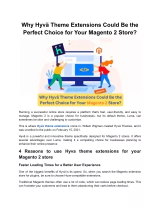 Boost Your Magento 2 Store with Hyvä Theme Extensions