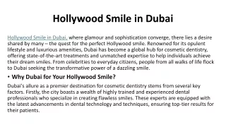 Hollywood Smile in Dubai