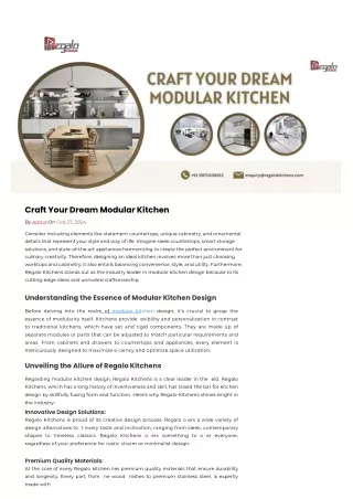 Craft Your Dream Modular Kitchen