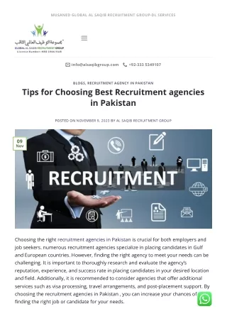 Tip for Choosing Best Recruitment agencies in Pakistan