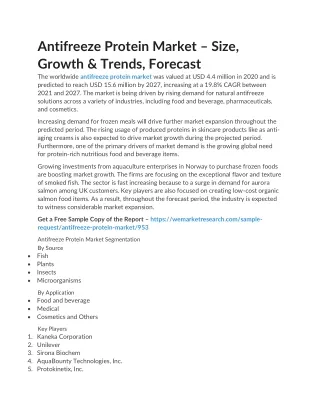 Antifreeze Protein Market