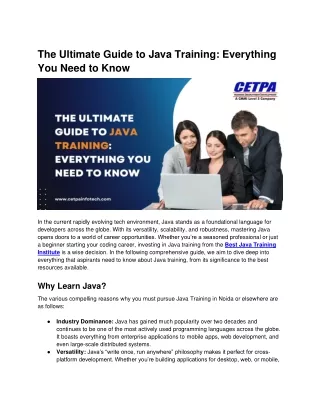 The Ultimate Guide to Java Training Everything You Need to Know