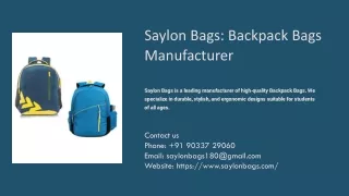 Backpack Bags Manufacturer, Best Backpack Bags Manufacturer