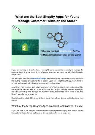 Explore the Best Shopify Form Builder Apps for Customer Fields