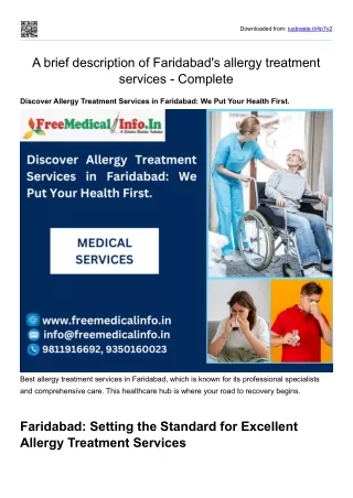 A brief description of Faridabad's allergy treatment services  - Complete