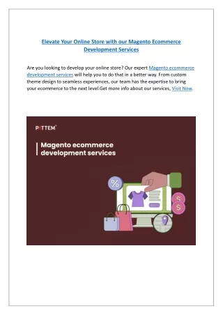 Elevate Your Online Store with our Magento Ecommerce Development Services