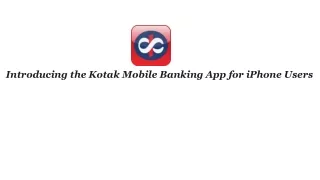 Kotak Mobile Banking App for iPhone.