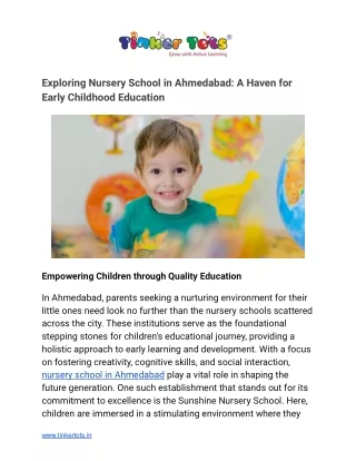 Nursery School in Ahmedabad