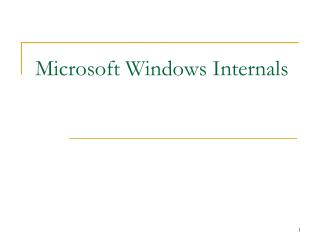 Microsoft Windows Internals