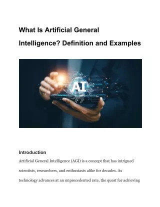 What Is Artificial General Intelligence