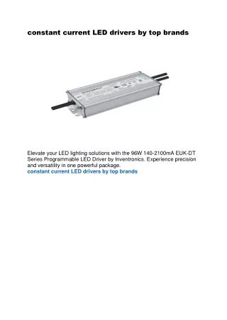 constant current LED drivers by top brands