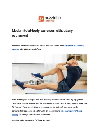 Modern total-body exercises without any equipment