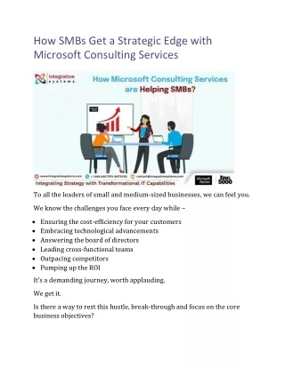 How SMBs Get a Strategic Edge with Microsoft Consulting Services