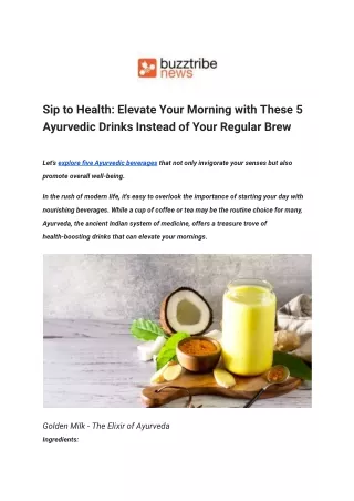 Sip to Health_ Elevate Your Morning with These 5 Ayurvedic Drinks Instead of Your Regular Brew