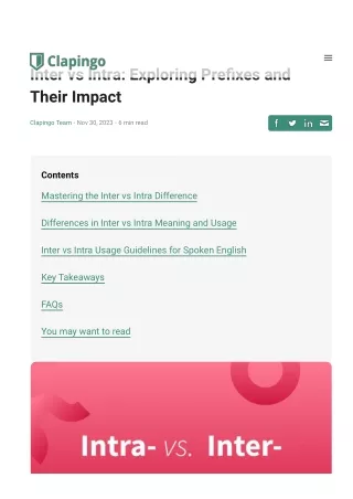 Exploring the Difference: Inter vs Intra Prefixes