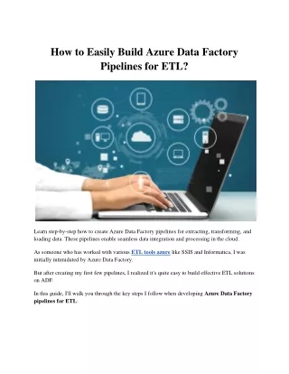 How to Easily Build Azure Data Factory Pipelines for ETL?