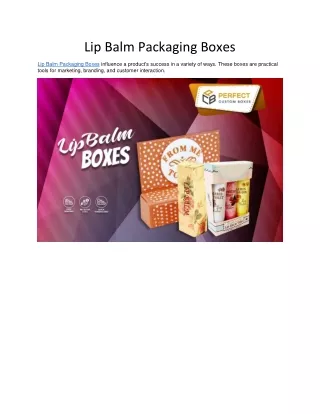 Lip Balm Packaging Boxes