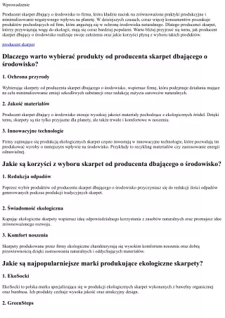 Producent skarpet dbający o środowisko