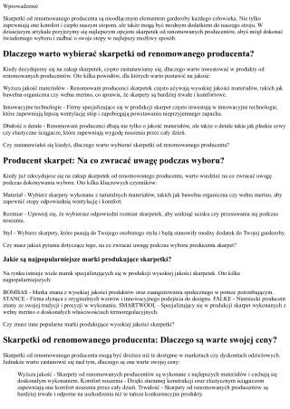 Skarpetki od renomowanego producenta