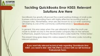Effective Remedy To Resolve QuickBooks Error H303