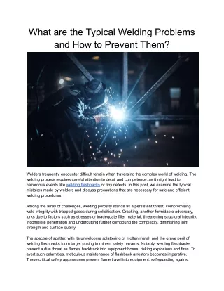 What are the Typical Welding Problems and How to Prevent Them