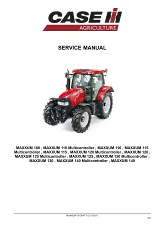 CASE IH MAXXUM 110 TRACTOR Service Repair Manual