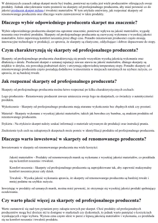 Skarpety od profesjonalnego producenta - jak je rozpoznać?