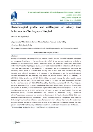 Bacteriological profile and antibiogram of urinary tract infections