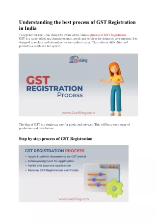 Understanding the best process of GST Registration in Indi1