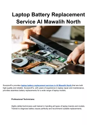 Laptop Battery Replacement Service Al Mawalih North