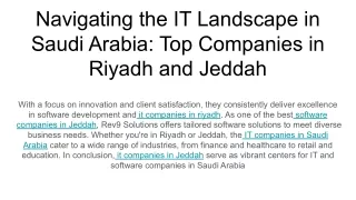 Navigating the IT Landscape in Saudi Arabia_ Top Companies in Riyadh and Jeddah