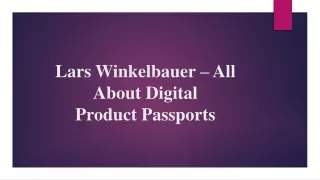 Lars Winkelbauer – All About Digital Product Passports