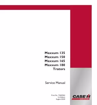 CASE IH Maxxum 165 Trator Service Repair Manual